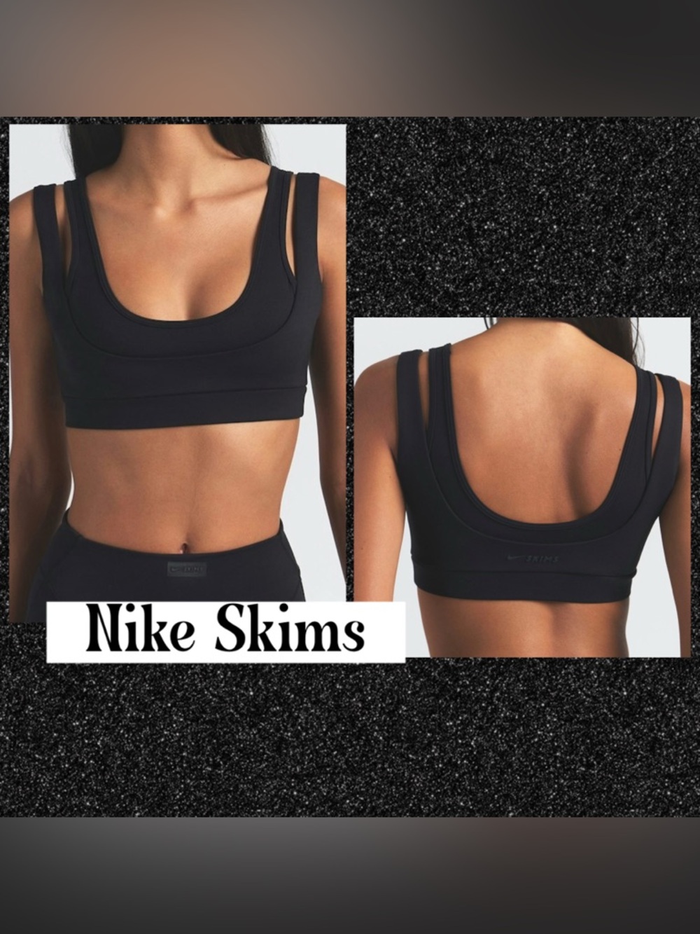 Nike Skims Double Strap Scoop Bra Obsidian